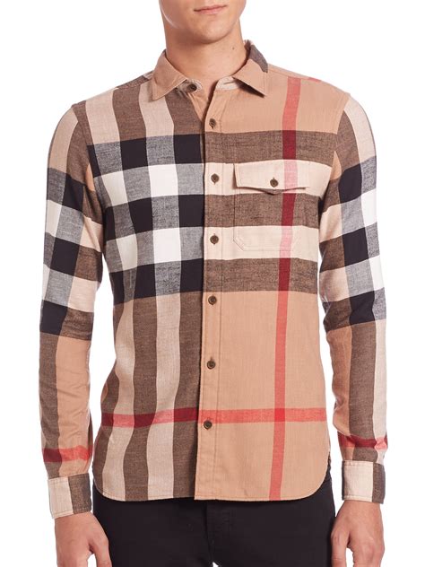 burberry plaid t shirt|Burberry flannel shirt men's.